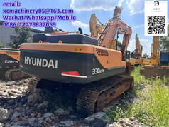 2020 Hyundai 330LC-9 excavator, rear three-quarter view