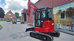 Mole M35ZT mini excavator, rear three-quarter view
