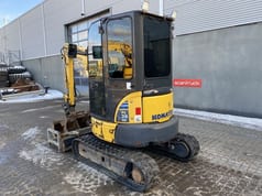 2018 Komatsu PC26MR-3 mini excavator, rear three-quarter view