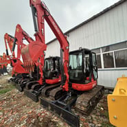 2023 Kubota U55-4 mini excavator, front three-quarter view