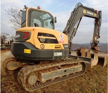 2014 Volvo ECR88D mini excavator, rear three-quarter view