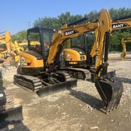 2020 Sany SY35U mini excavator, front three-quarter view