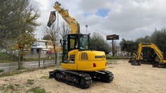 2022 Komatsu PC80MR-5 mini excavator, rear three-quarter view