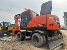 2023 Doosan DX150W-9C wheel excavator, rear three-quarter view