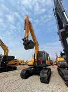2024 Hyundai 220 crawler excavator, front view