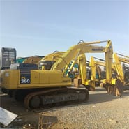 2023 Komatsu PC360-7 crawler excavator, rear three-quarter view