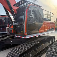 2023 Doosan DX300LC-9C crawler excavator, side view of cab and tracks