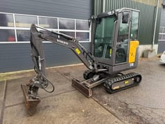 2017 Volvo EC18D mini excavator, side view