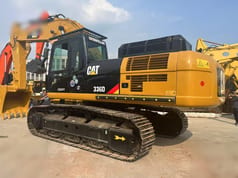 2022 Caterpillar 336D crawler excavator, rear three-quarter view