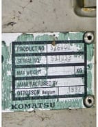1992 Komatsu PC210LC crawler excavator identification plate