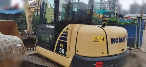 2017 Komatsu PC56-7 mini excavator, rear three-quarter view