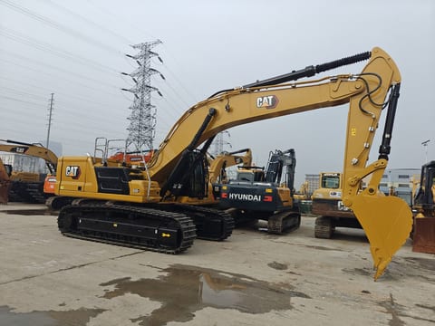 2024 Caterpillar 345GC crawler excavator, side profile view