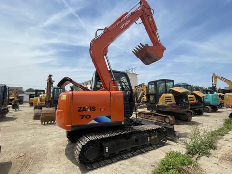 2023 Hitachi Zaxis 70 crawler excavator, rear three-quarter view 2023 Hitachi Zaxis 70 crawler excavator, rear three-quarter view