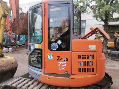 2023 Hitachi Zaxis 75UR excavator cab and side profile 2023 Hitachi Zaxis 75UR excavator cab and side profile