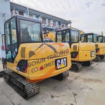 2016 Caterpillar 306E2 mini excavator rear three-quarter view
