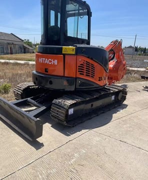 Hitachi ZX50U mini excavator, rear three-quarter view