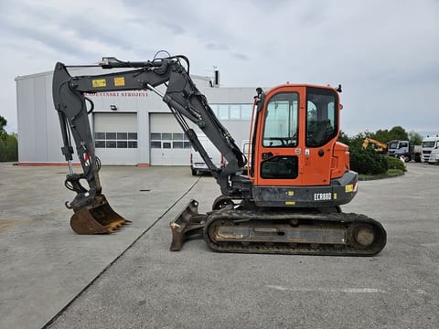 2017 Volvo ECR88D mini excavator, side profile view