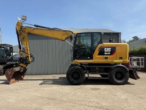 2017 Caterpillar M314F wheel excavator, side view