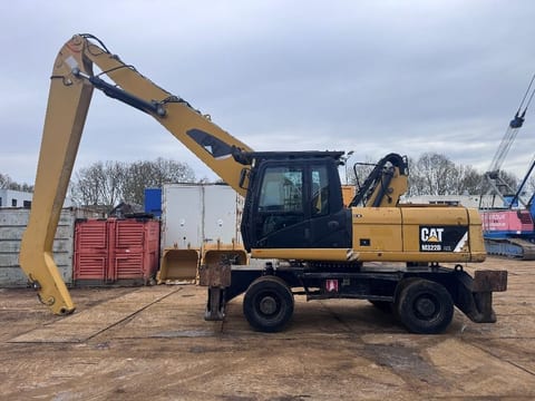 2012 Caterpillar M322D MH material handler, side profile view