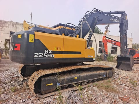 2024 Hyundai HX225HD crawler excavator, rear three-quarter view