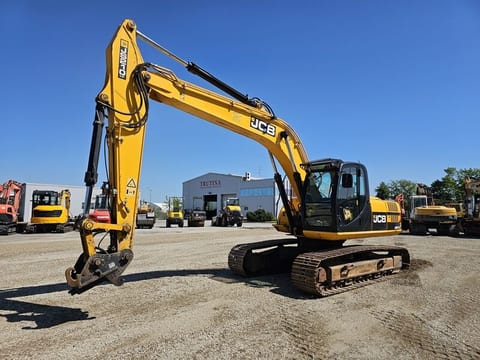 2011 JCB JS210LC crawler excavator, side profile view