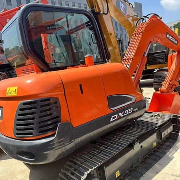 2022 Doosan DX55-9C mini excavator, side view