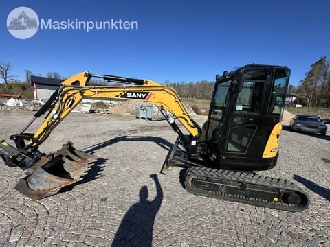 2022 Sany SY35U mini excavator, side view