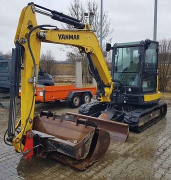2018 Yanmar SV60-A mini excavator, front three-quarter view 2018 Yanmar SV60-A mini excavator, front three-quarter view