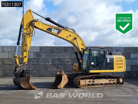 2017 Caterpillar 326FL crawler excavator, side profile view