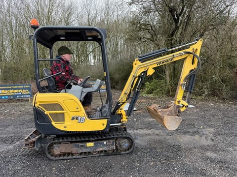 2019 Yanmar SV18 mini excavator, side view