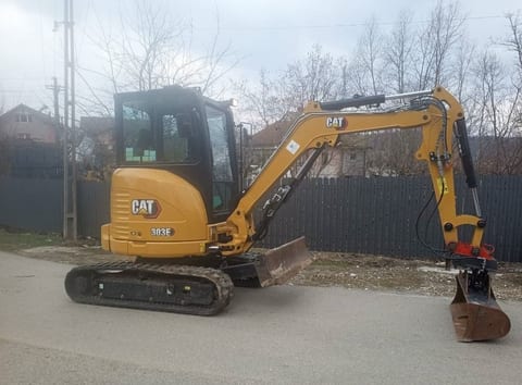 2021 Caterpillar 303E crawler excavator side view