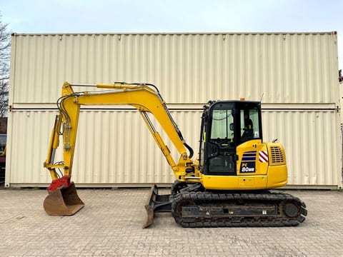 2022 Komatsu PC80MR-5 mini excavator, side view