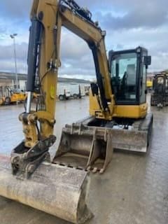 2022 Caterpillar 305E2 mini excavator, front three-quarter view