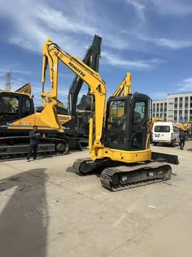 2024 Komatsu PC35MR-2 mini excavator, three-quarter front view