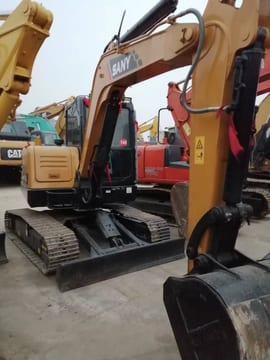 2021 Sany SY55C mini excavator front three-quarter view