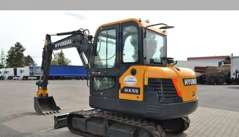2021 Hyundai HX55 mini excavator, side profile view