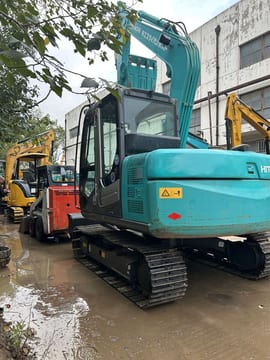 2022 Hitachi ZX70-3 excavator, rear three-quarter view