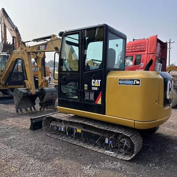2021 Caterpillar 306E mini excavator, rear three-quarter view