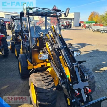 2024 Schäffer 403 PLUS HL FSD mini excavator, front three-quarter view