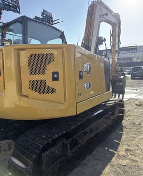 2021 Caterpillar 308CR crawler excavator, rear three-quarter view
