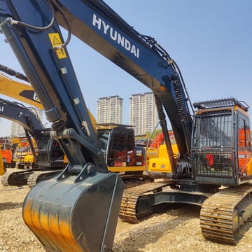 2024 Hyundai HX220HD excavator, front three-quarter view