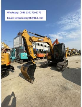 2023 Sany SY75C mini excavator, front three-quarter view