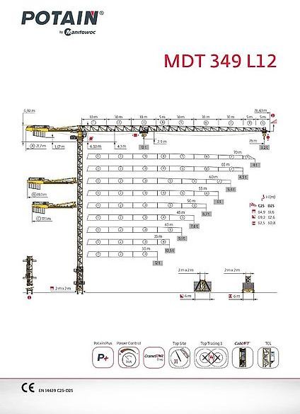 Tower crane Potain MDT 349 L 12