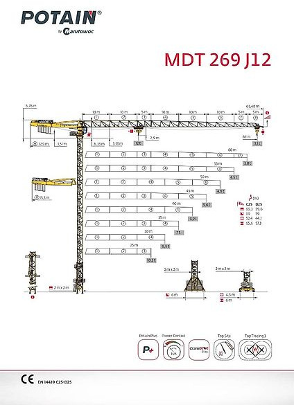 Tower crane Potain MDT 269 J 12