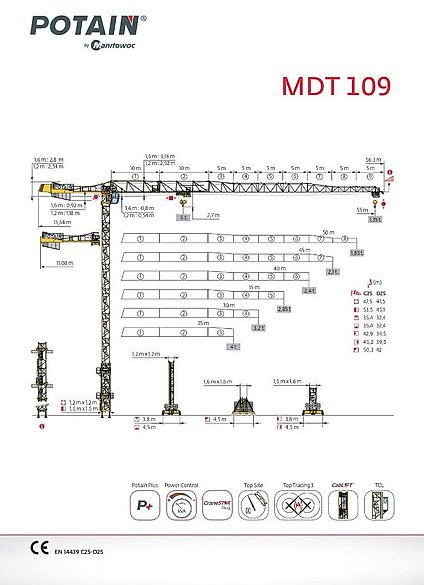 Tower crane Potain MDT 109