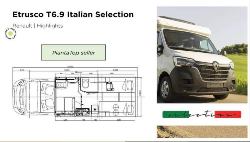 New Semi-integrated motorhome ETRUSCO T6.9 ITALIAN SELECTION