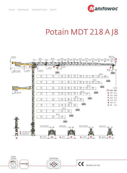 Tower crane Potain MDT 218 A J 8