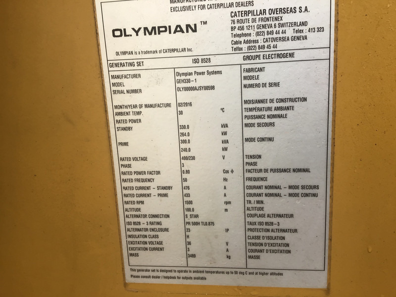 Olympian GEH330 330 KVA (2016)